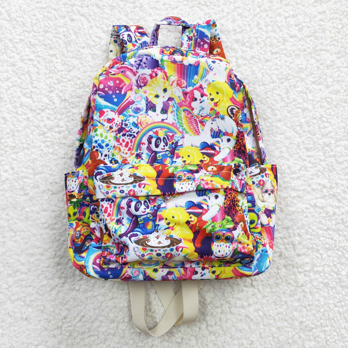 Cartoon Print Purple Backpack  10 * 13.9 * 4 inches