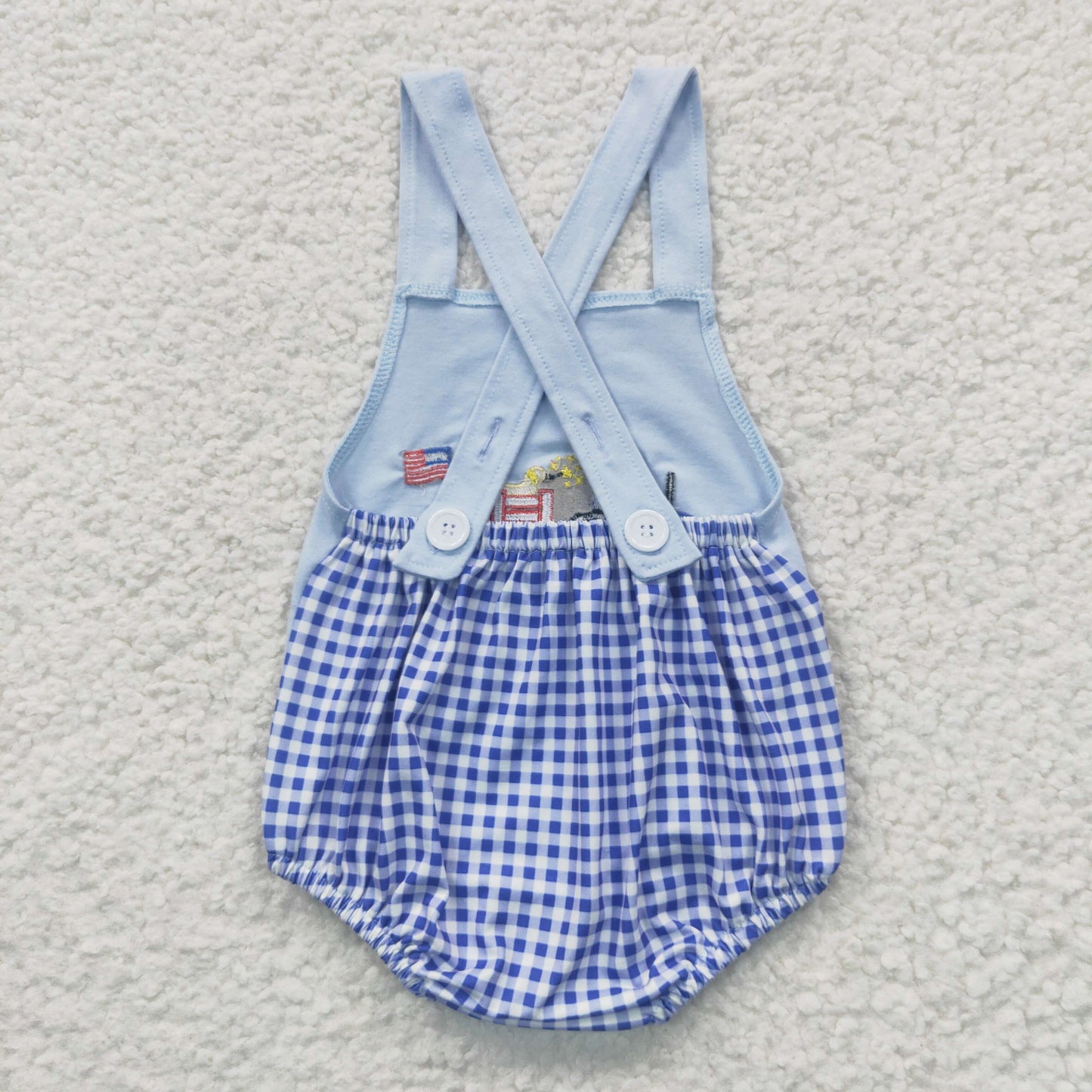 Boys Embroidery Truck Summer Rompers