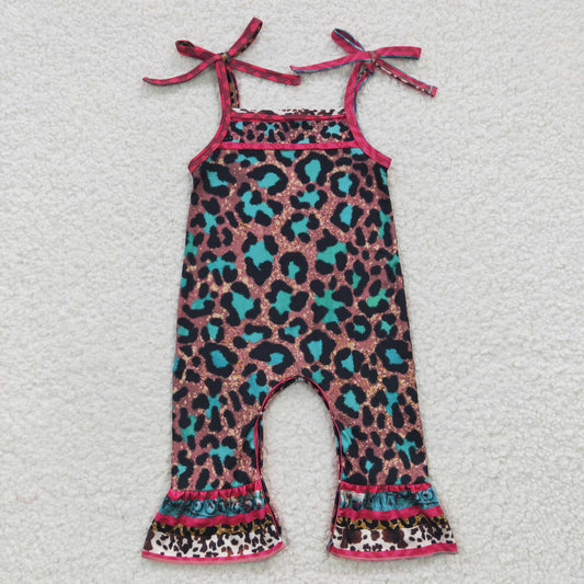 Girls Leopard Summer Rompers