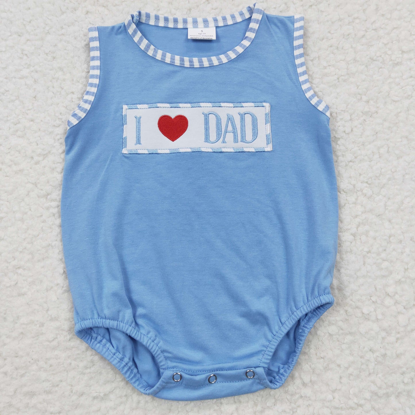 Boys Love Dad Rompers Embroidery