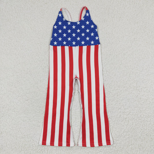 Girls July Fourth Stars Summer Jumpsuit