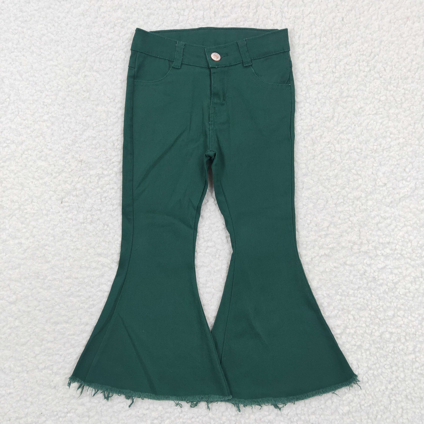 Girls Green Jeans Bell Bottom Pants