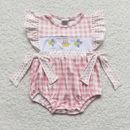 Girls Embroidery Cake Summer Rompers