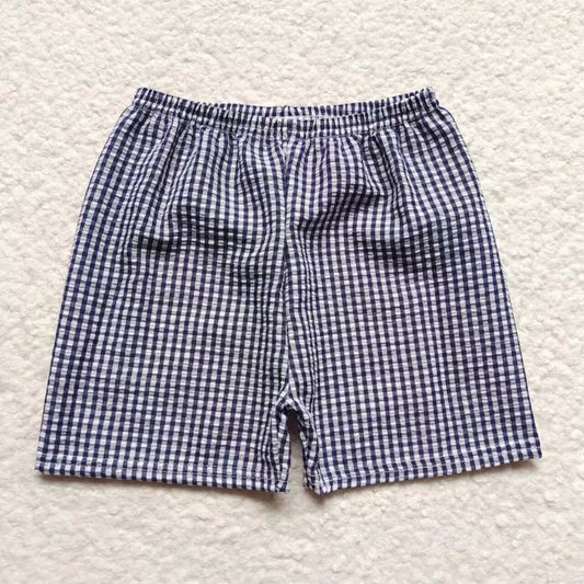 Boys Black Plaid Seersucker Shorts