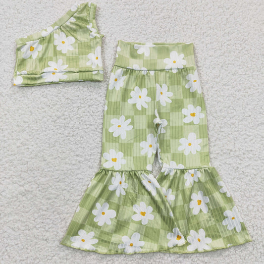 Girls Green Floral Outfits