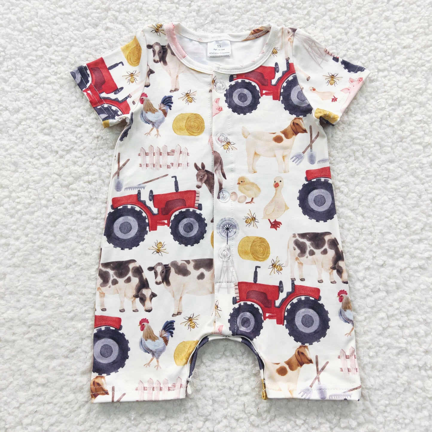 Baby Farm Button Rompers