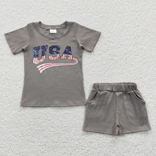 Boys USA Gray Outfits