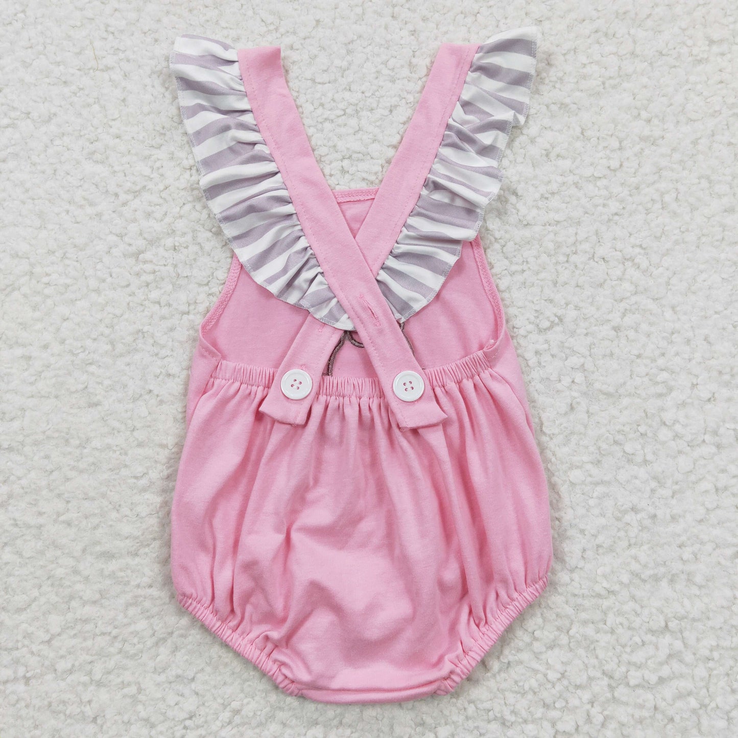 Girls Pink Dog Rompers