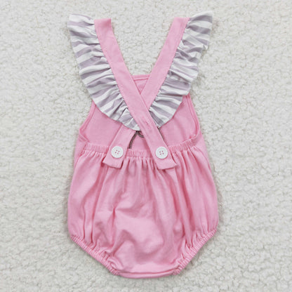 Girls Pink Dog Rompers