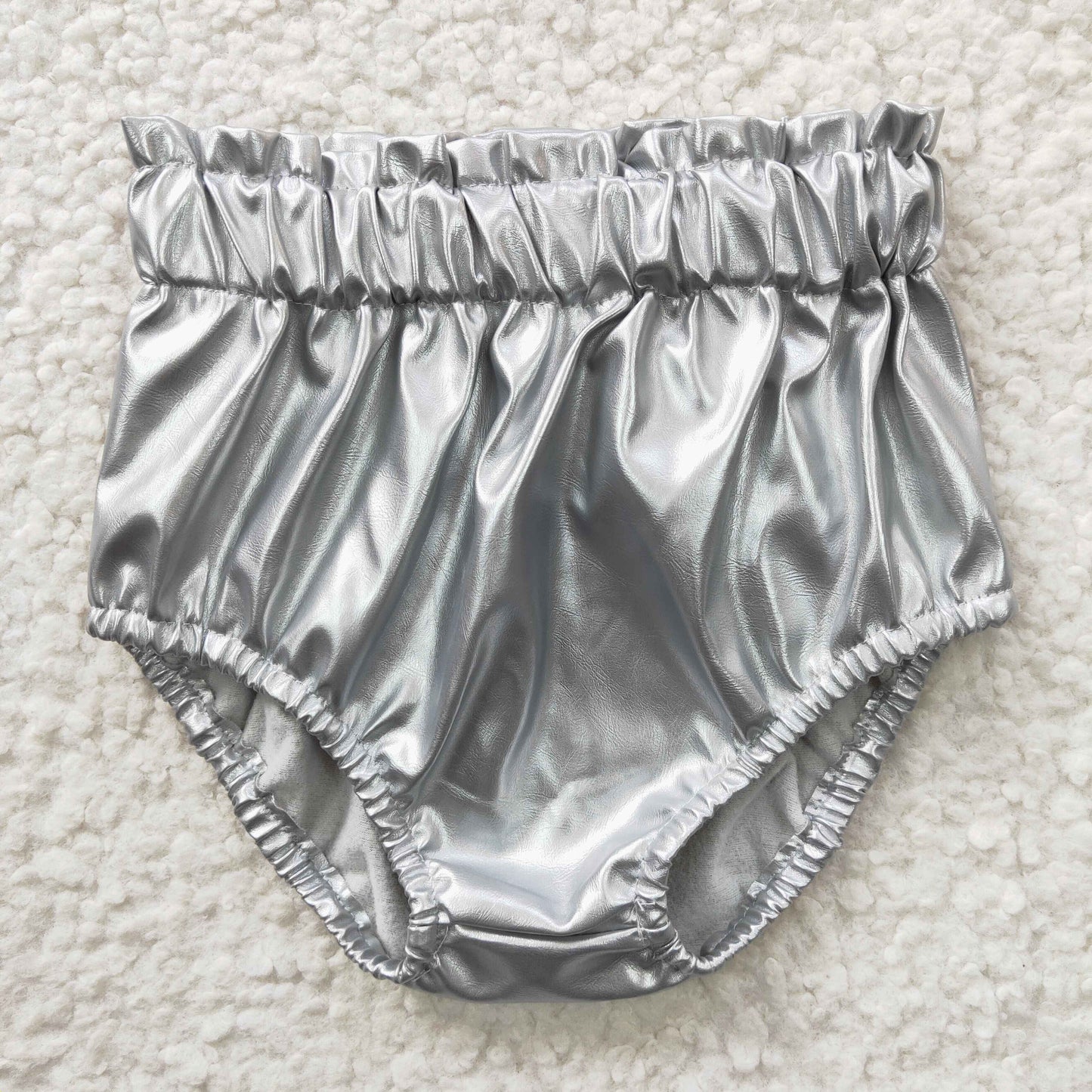 Baby Silver Leather Bummies