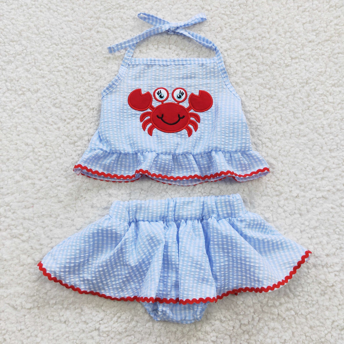 Girls Crab Bathing Suit 2pcs