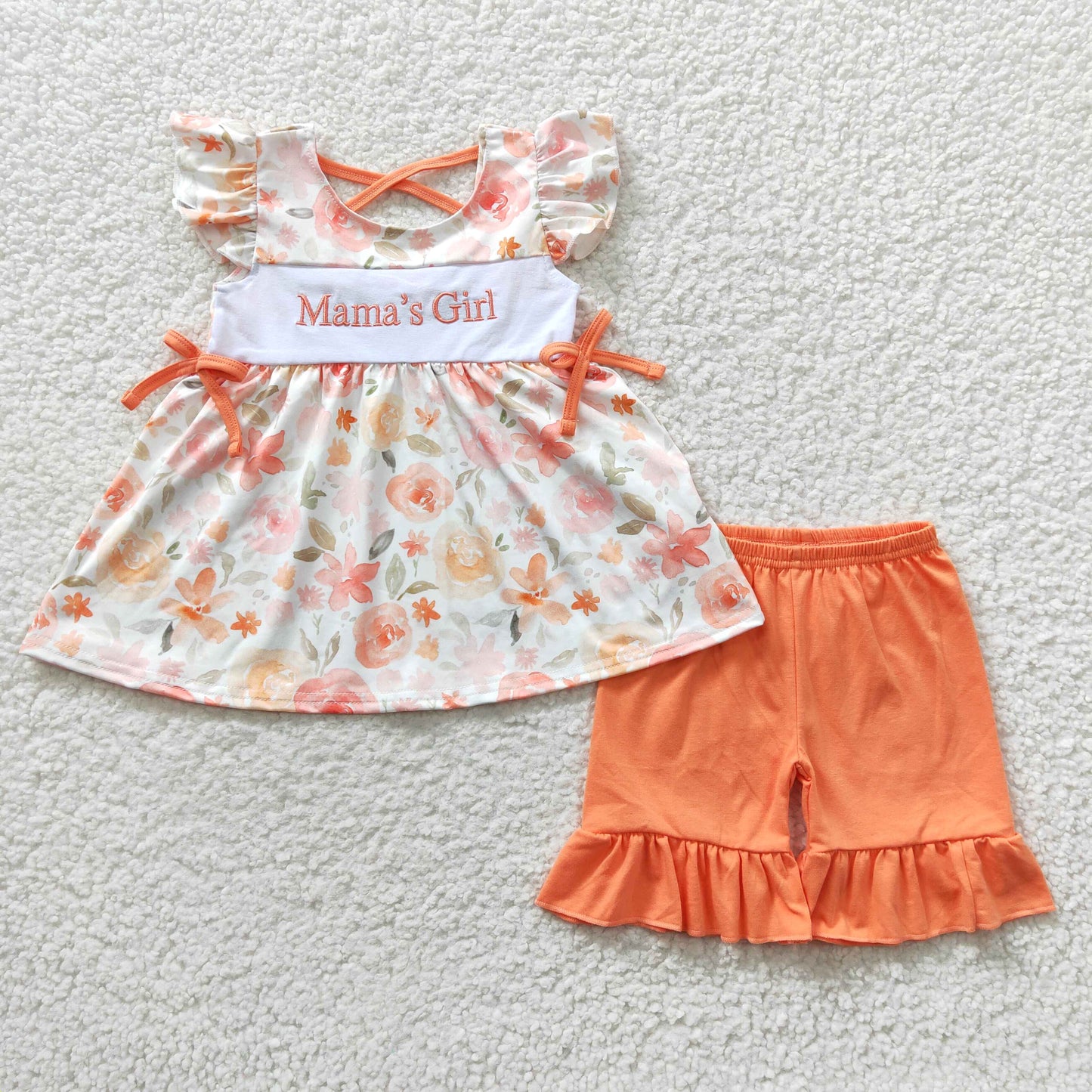 Mama's Girls Floral Outfits Shorts