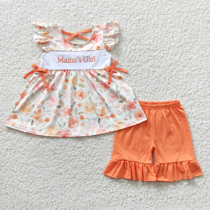 Mama's Girls Floral Outfits Shorts