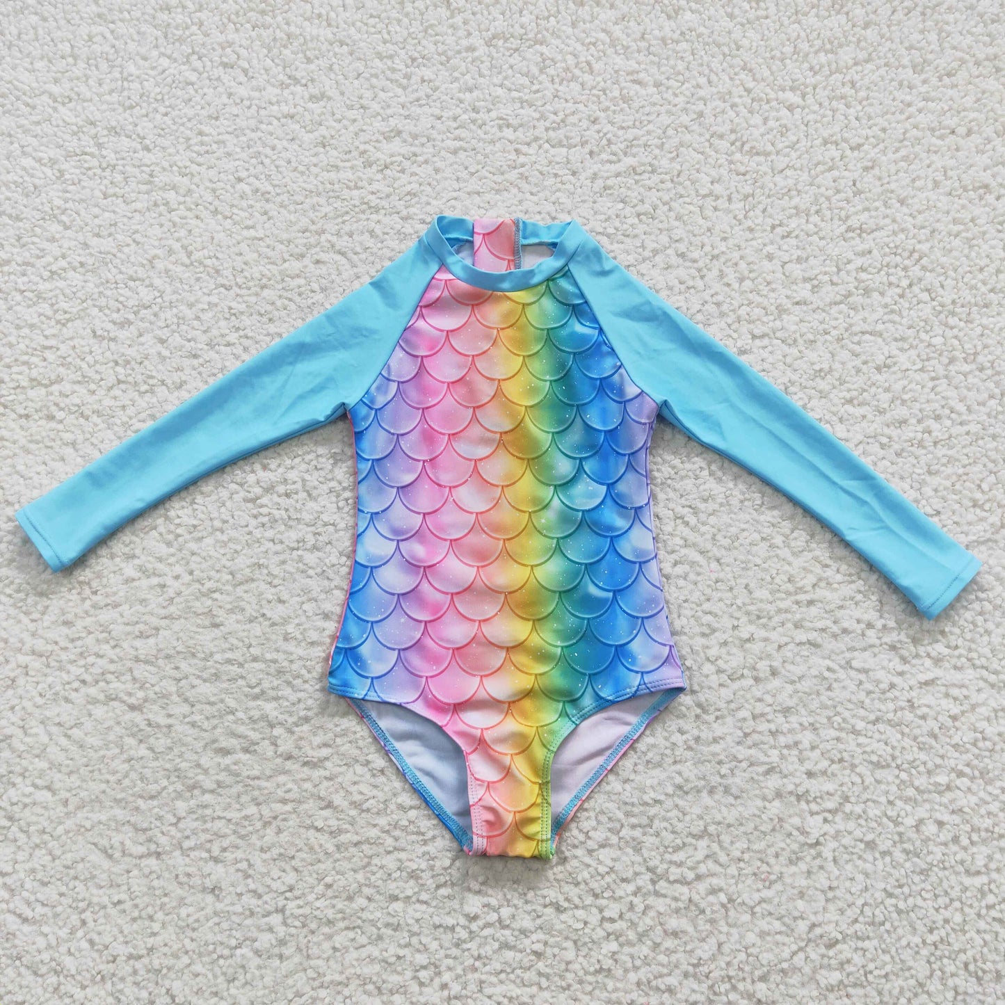 Girls Fish Blue Bathing Suit 1pcs