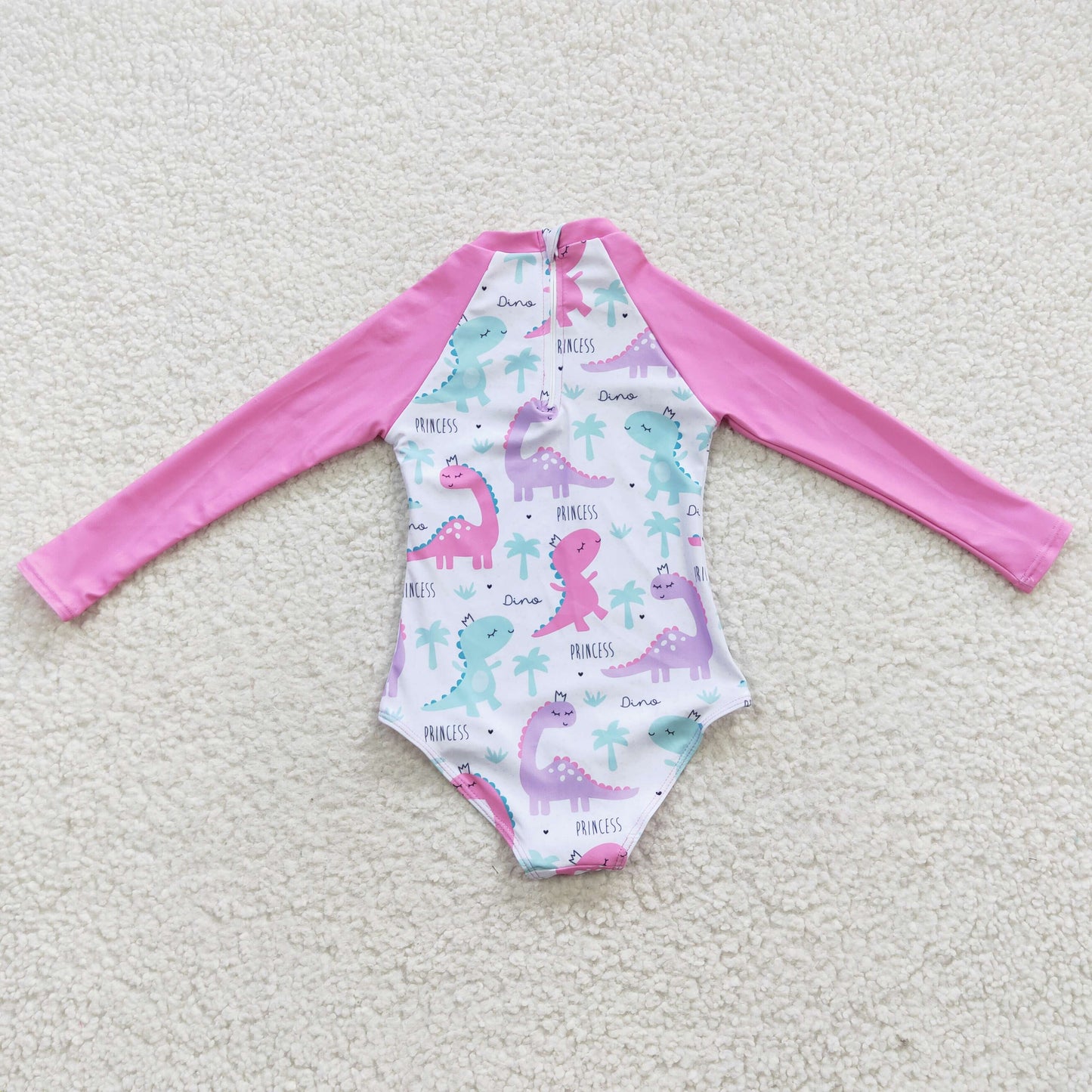 Girls Dinosaur Pink Bathing Suit 1pcs