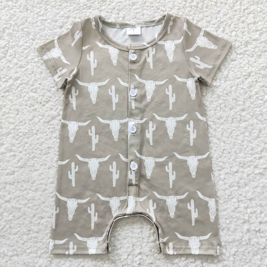 Baby Cow Button Rompers