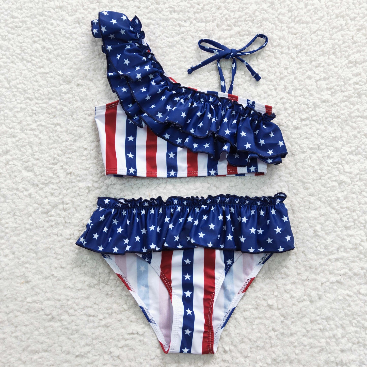 Girls Blue Stars Bathing Suit 2pcs