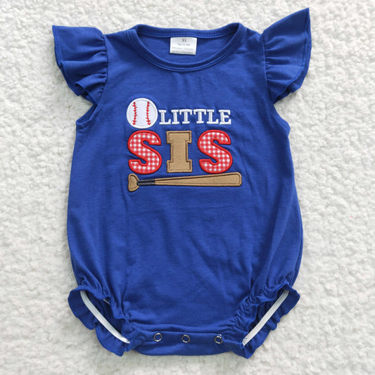 Girls Little Sis Baseball Rompers