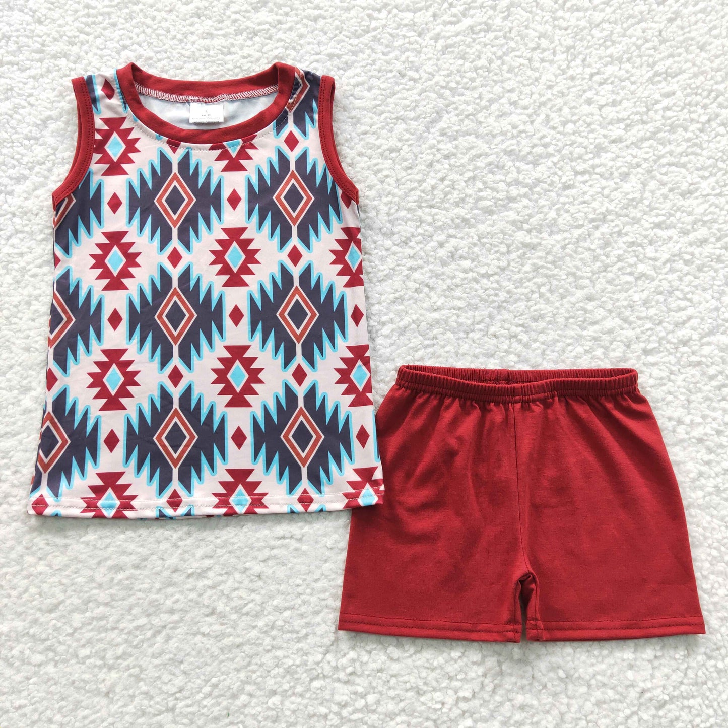 Boys Outfits Short Sleeves Red Shorts