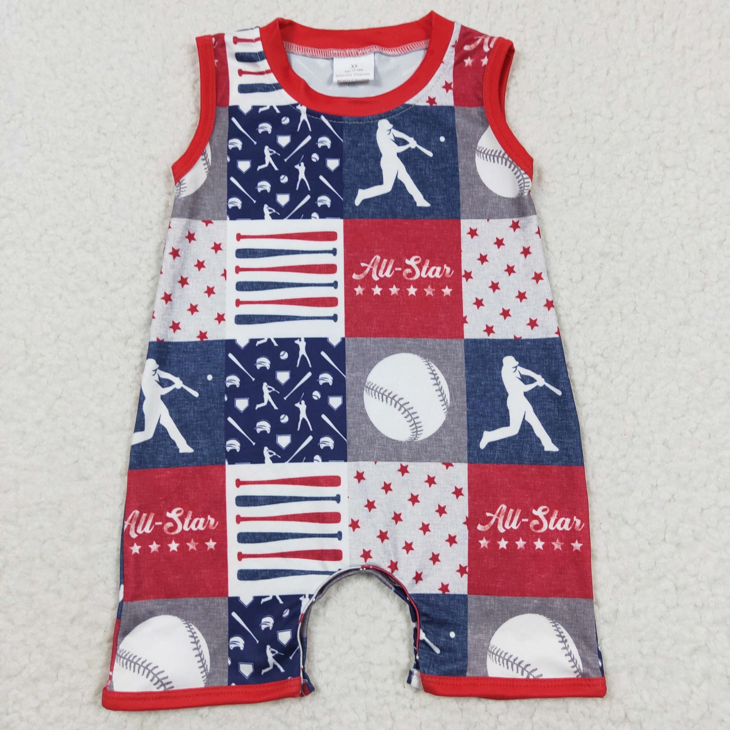 Boys Baseball Summer Rompers