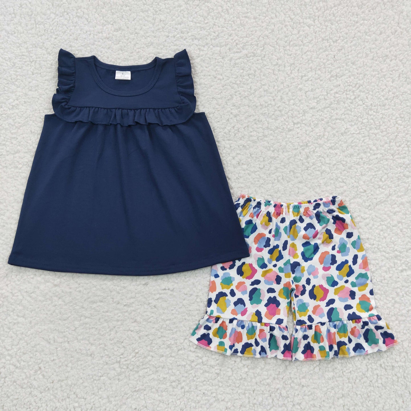 Girls Navy Leopard Outfits