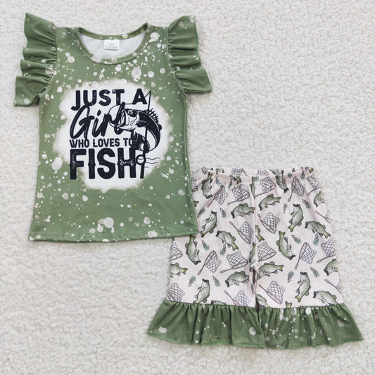 Girls Fishing Green Outfits