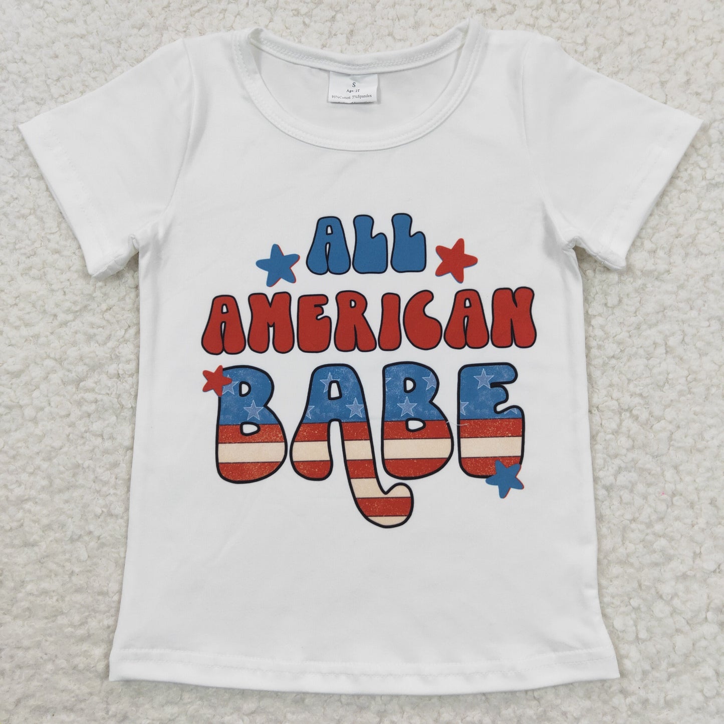 Girls American Babe T-Shirt Short Sleeves