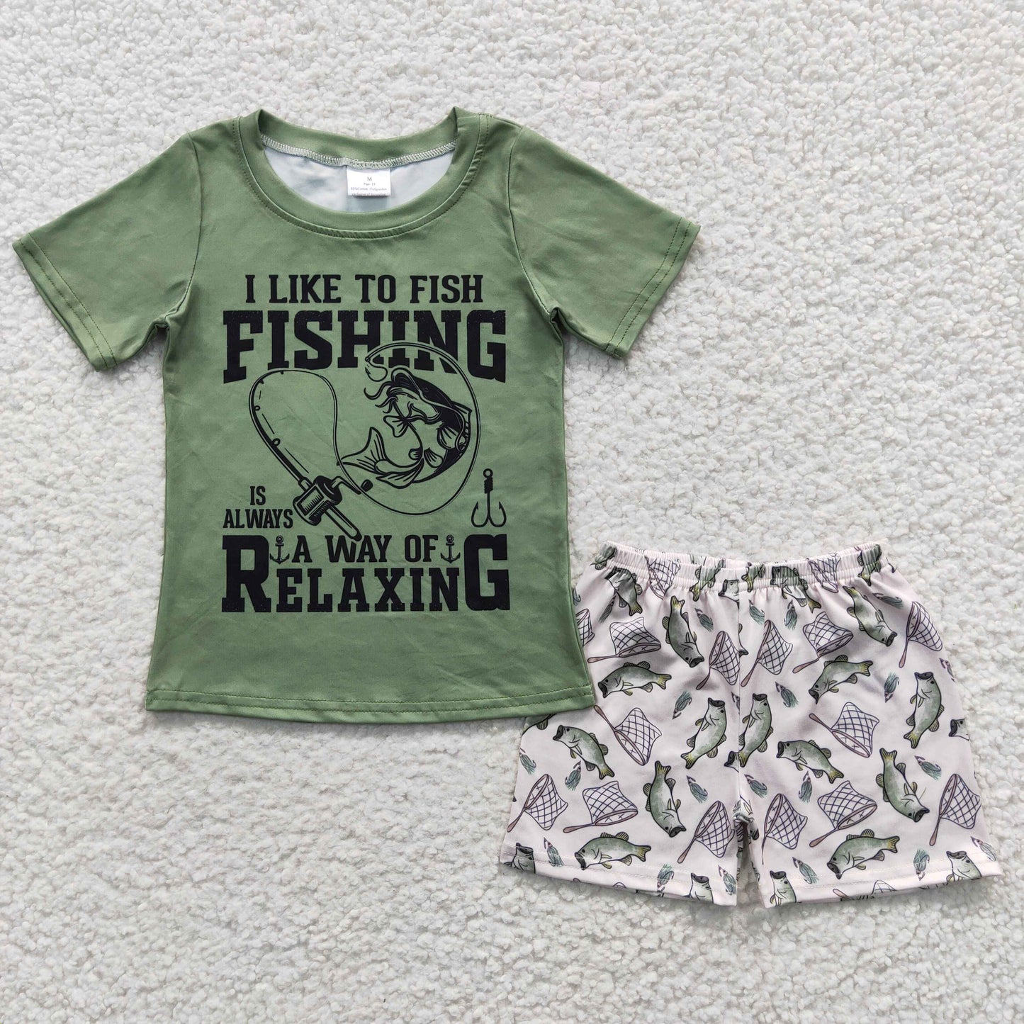 Boys Fishing Green Outfits