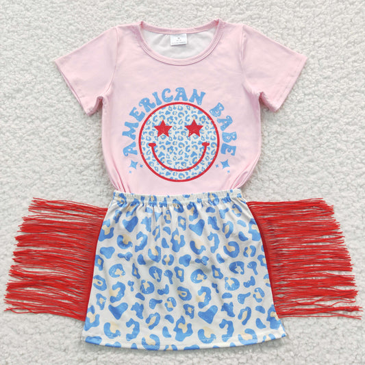 Girls American Babe Outfits Fringe Skirt