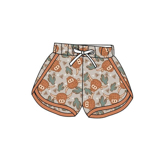 Girls Cow Print Summer Shorts