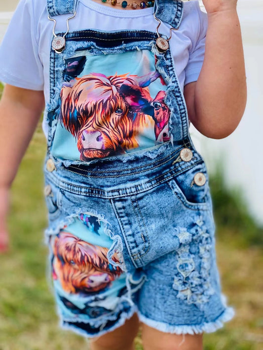 Cow Overalls Jeans Denim shorts